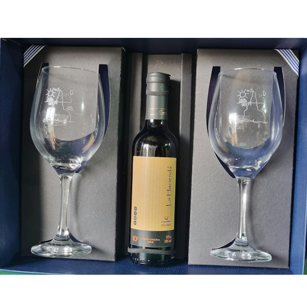 Vino Tannat 330 ml. con 2 copas JTG